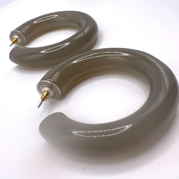 *3/$20* BaubleBar large acrylic gray hoops - Picture 2 of 4